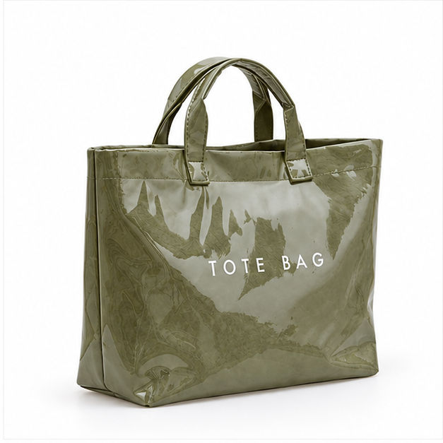 Glossy Olive Everyday Spacious Tote Bag-1