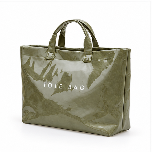 Glossy Olive Everyday Spacious Tote Bag-3