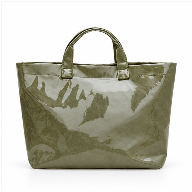 Glossy Olive Everyday Spacious Tote Bag-2