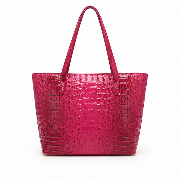 Glossy Crocodile Embossed Tote Pouch Set-2