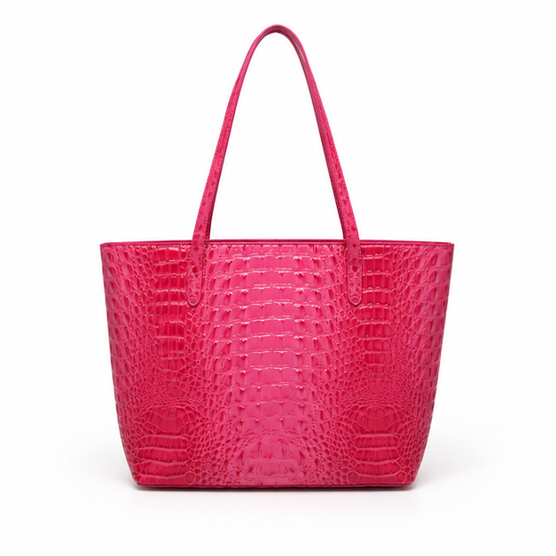 Crocodile Embossed Tote Bag Pouch Set-2