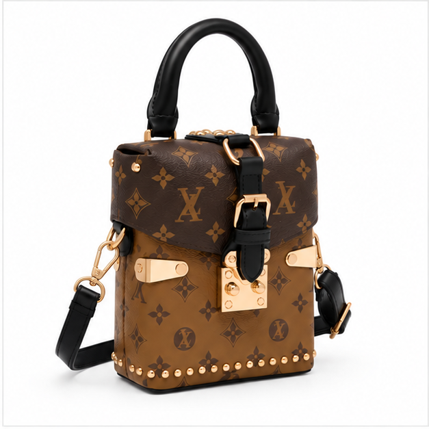 Vintage Monogram Structured Trunk Shoulder Handbag-1