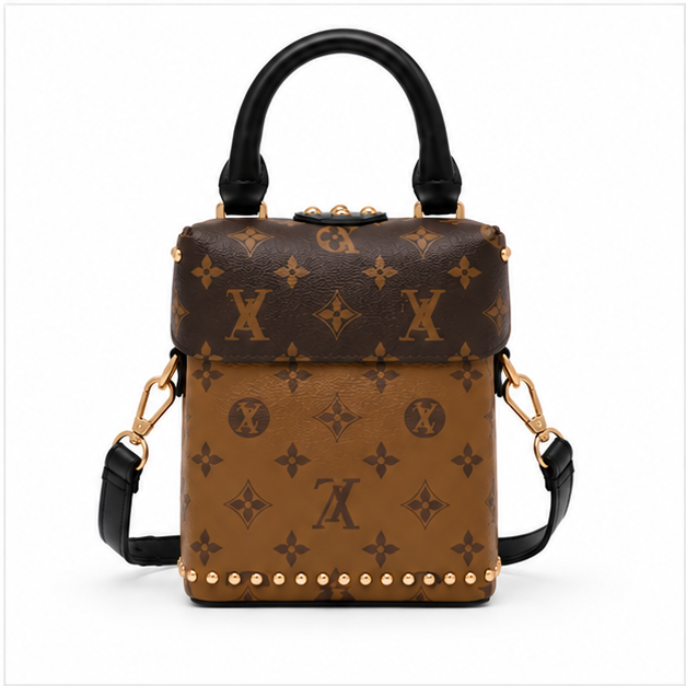 Vintage Monogram Structured Trunk Shoulder Handbag-2