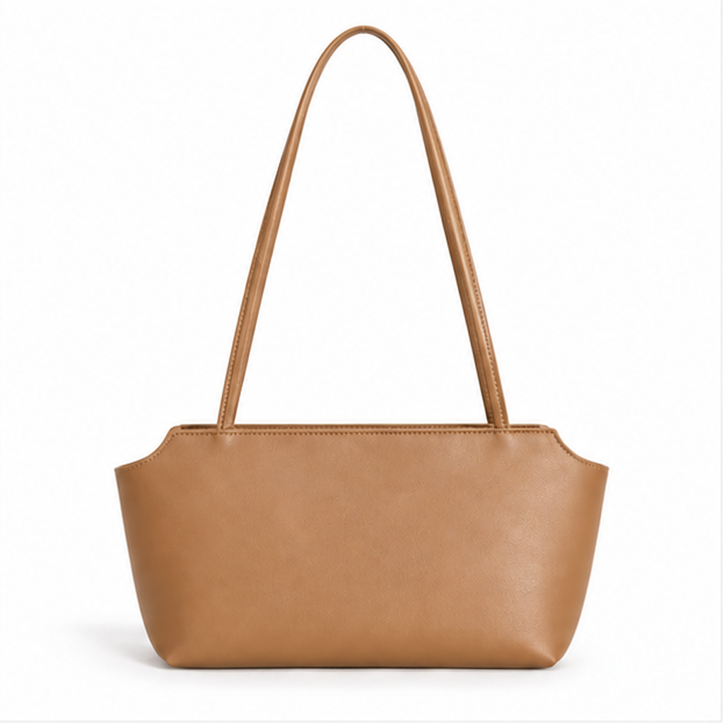 Light Brown Minimalist Everyday Shoulder Tote-4
