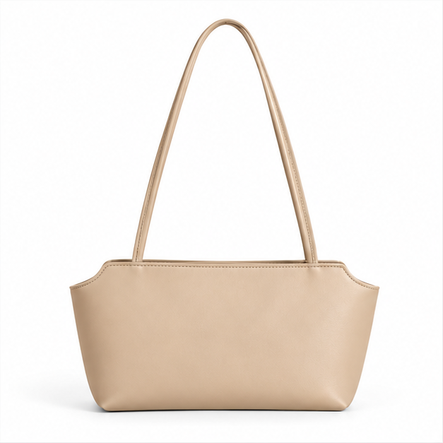 Beige Minimalist Everyday Shoulder Tote Bag-4