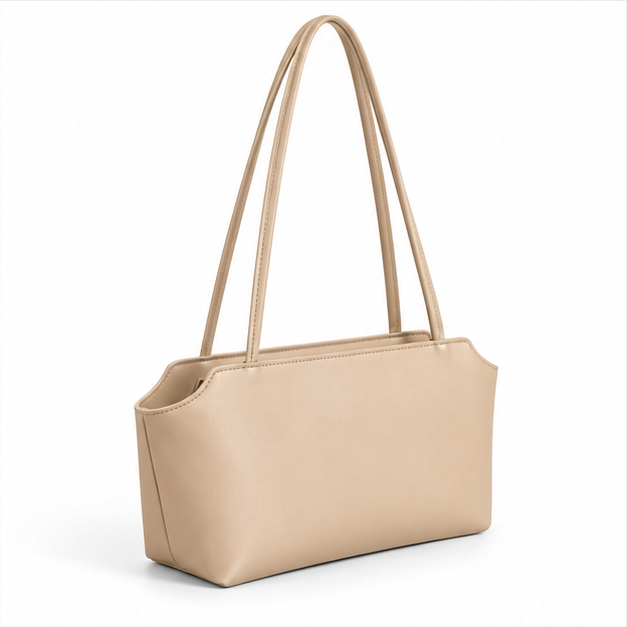 Beige Minimalist Everyday Shoulder Tote Bag-1