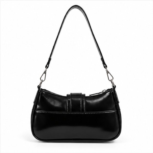 Gothic Chain Buckle Black Shoulder Bag-2