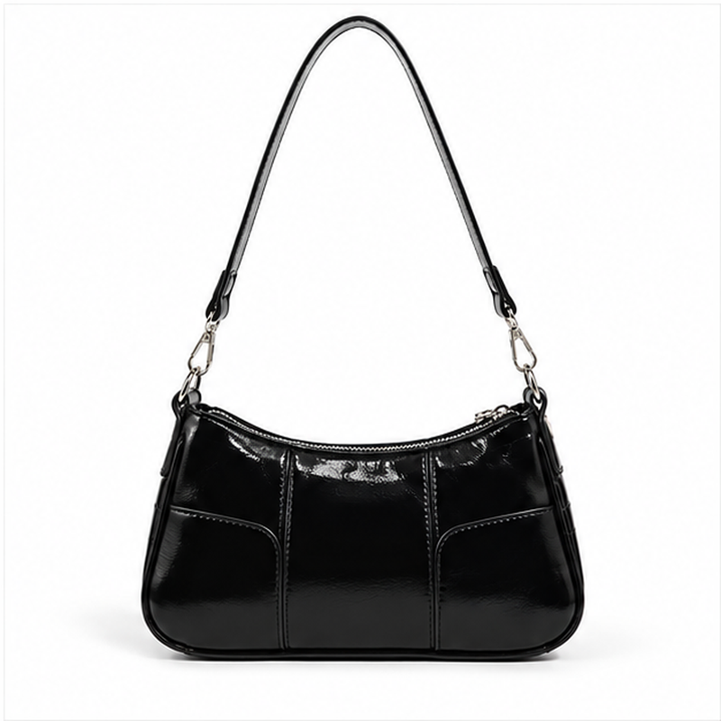 Black Chain Buckle Punk Shoulder Bag-2