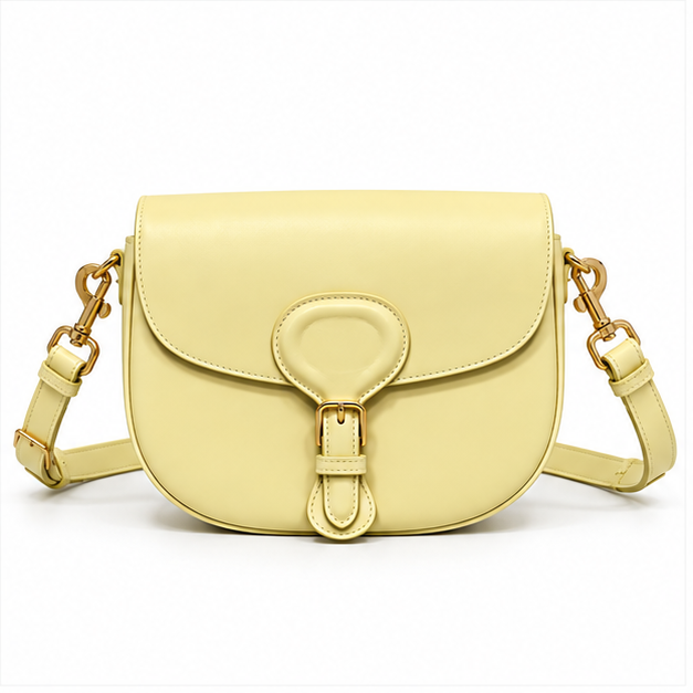 Elegant Yellow Saddle Crossbody Shoulder Bag-4