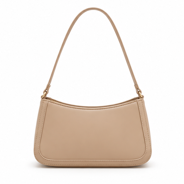 Elegant Taupe Bow Shoulder Handbag-2