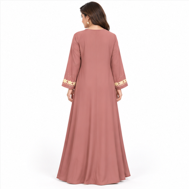 Elegant Pakistani Embroidered Floral Maxi Kaftan-4