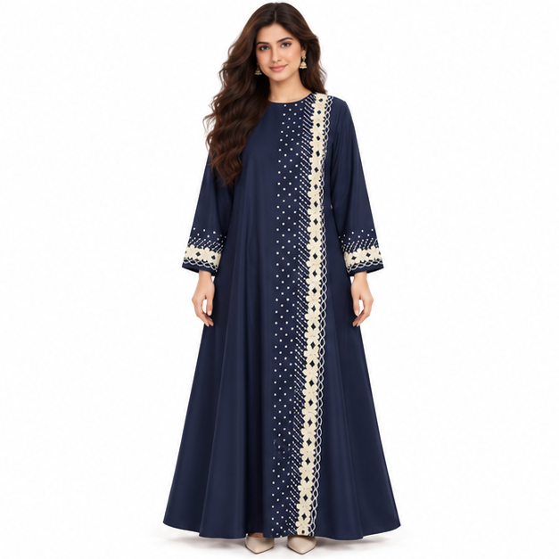 Elegant Pakistani Kaftan With Floral Embroidery-1