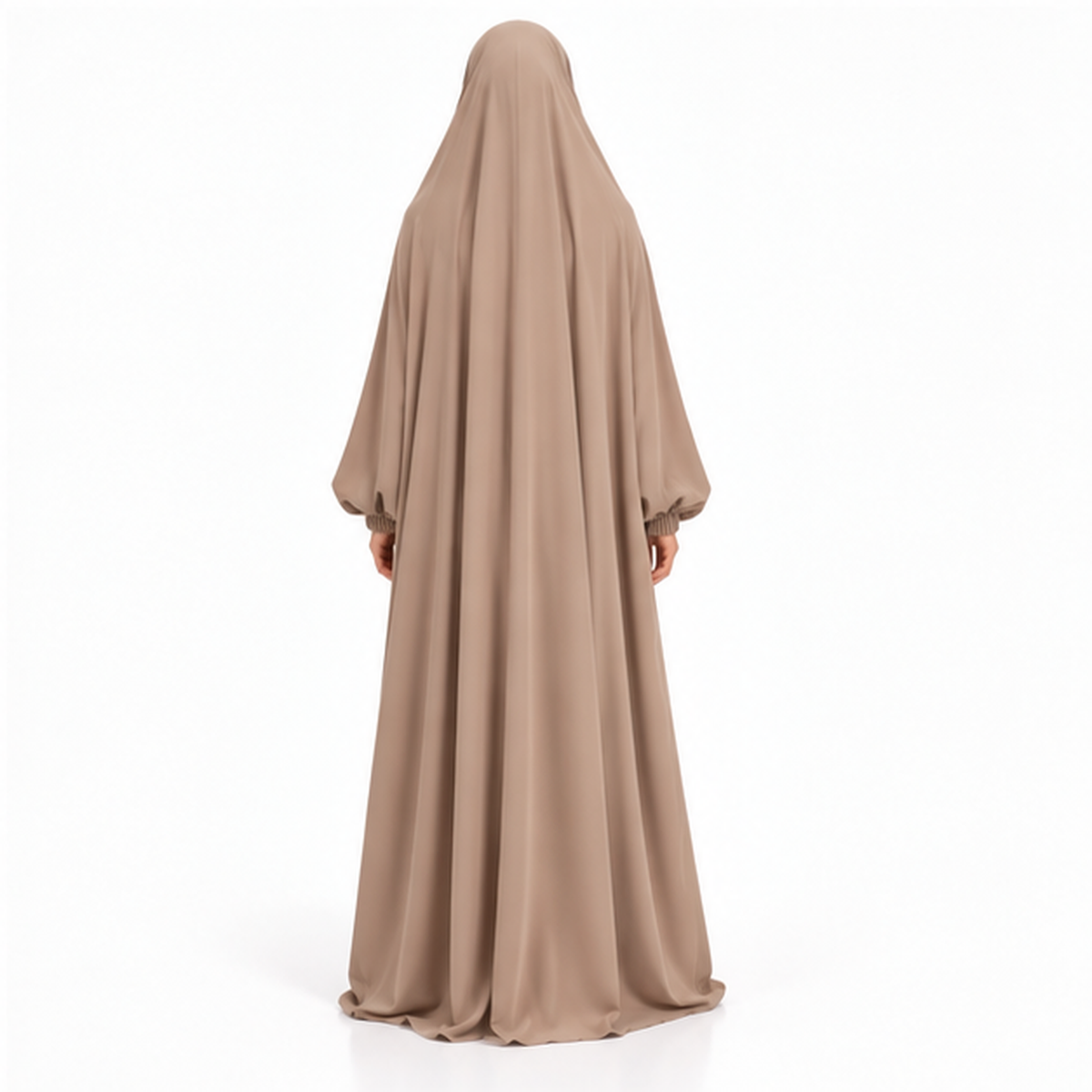 Elegant Taupe Beige Full Coverage Jilbab-4