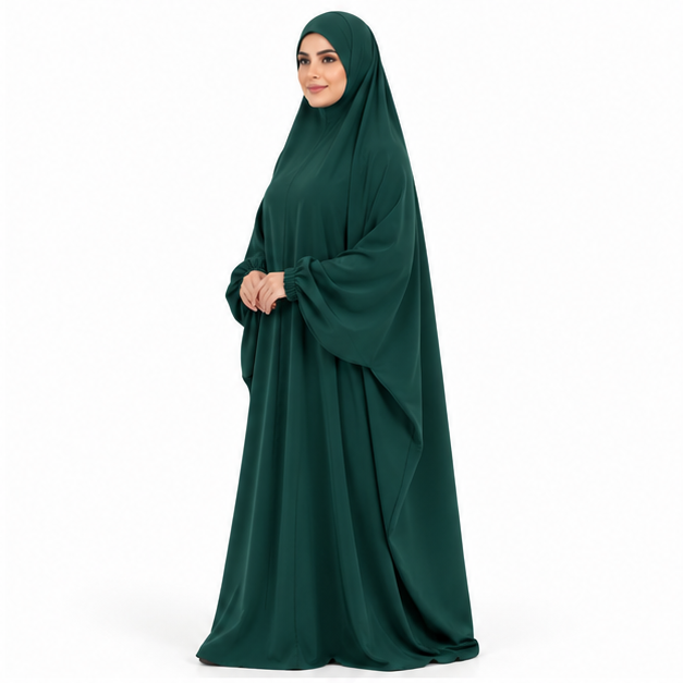 Elegant Emerald Green Full Coverage Jilbab-3