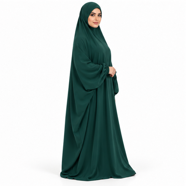 Elegant Emerald Green Full Coverage Jilbab