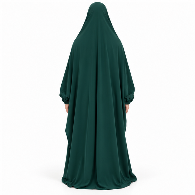 Elegant Emerald Green Full Coverage Jilbab-4