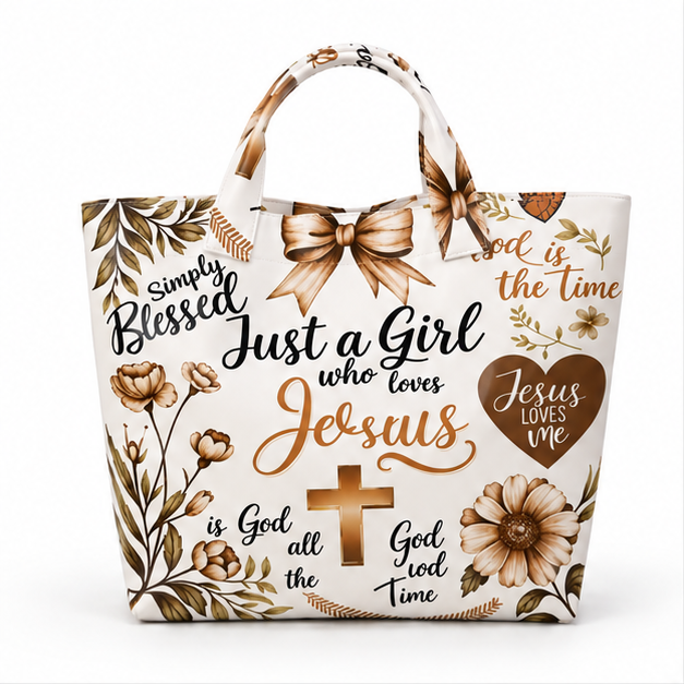 Blessed Faith Floral Christian Tote Bag-4