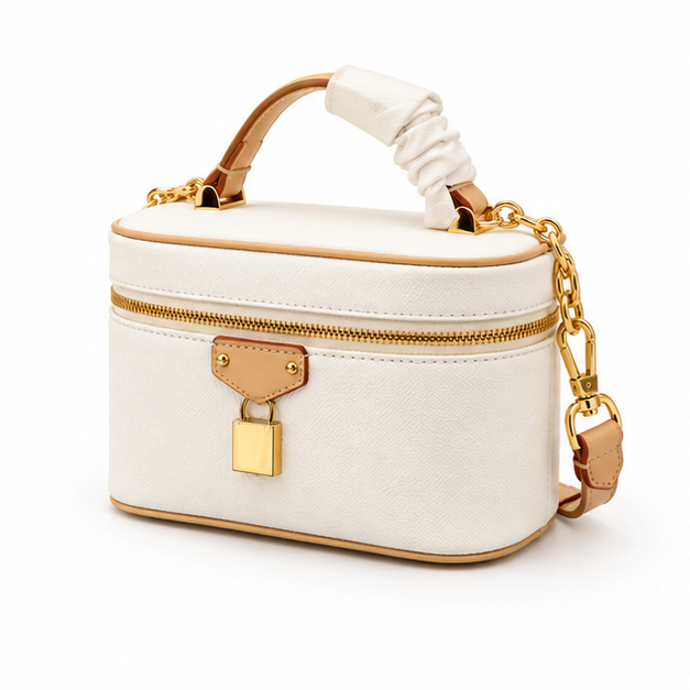 Elegant Structured Vanity Crossbody Handbag Purse-3