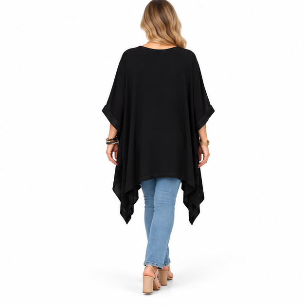 Elegant Black Loose Fit Kaftan Top-4