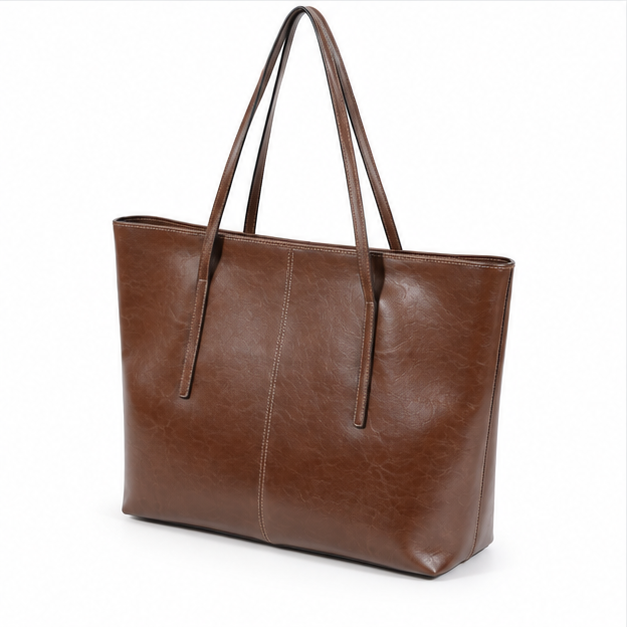 Coffee Brown Classic Everyday Shopper Tote-3
