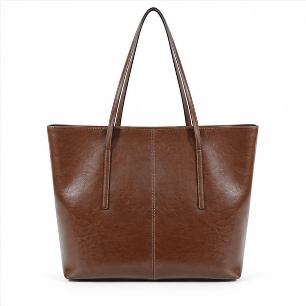 Coffee Brown Classic Everyday Shopper Tote-2