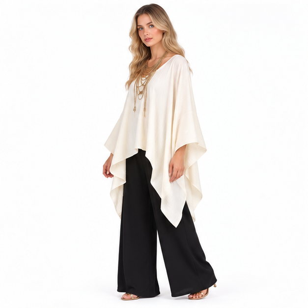 Elegant Ivory Flowing Kaftan Tops Collection-3