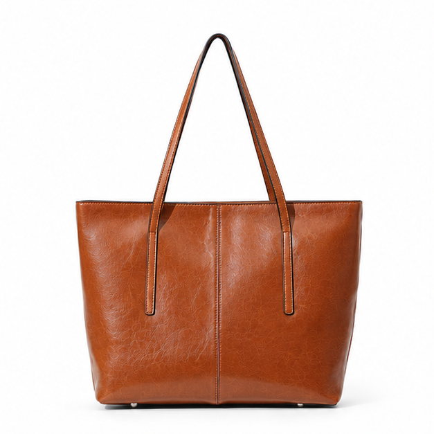 Classic Cognac Leather Everyday Shoulder Tote-4