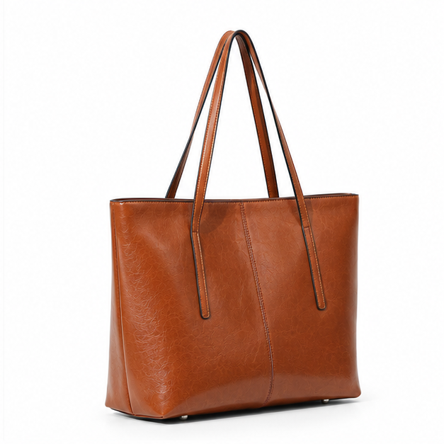 Classic Cognac Leather Everyday Shoulder Tote-1