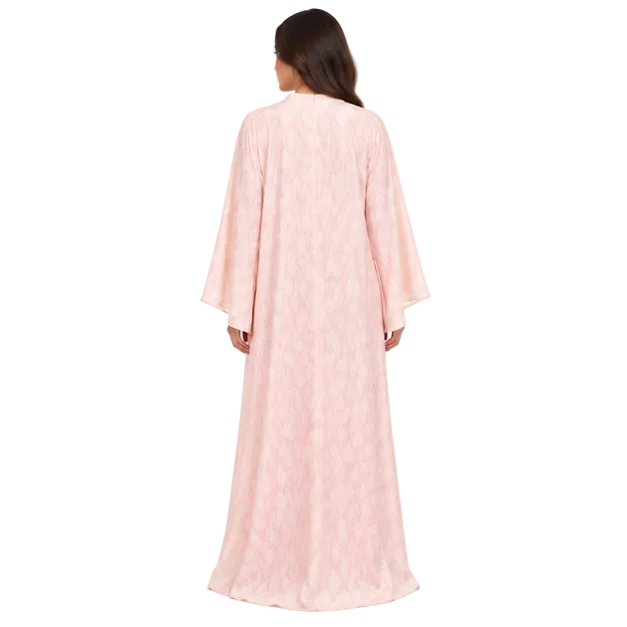 Elegant Blush Pink Embroidered Sequin Kaftan-4