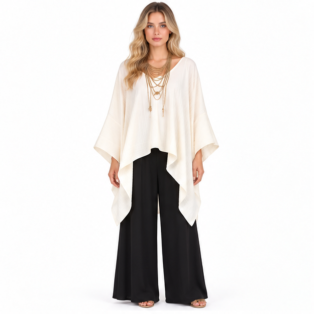 Elegant Ivory Flowing Kaftan Tops Collection-1