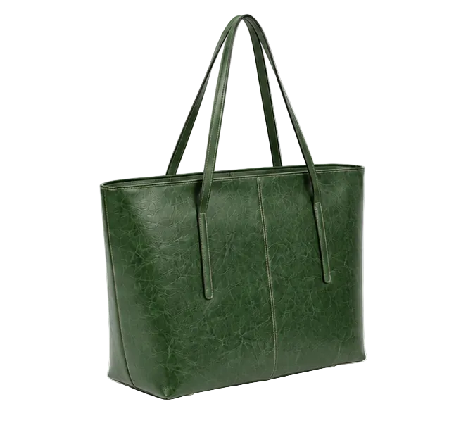 Elegant Green Textured Everyday Shoulder Tote-1