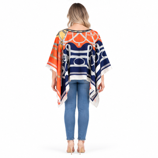 Elegant Multicolor Geometric Print Kaftan Top-4