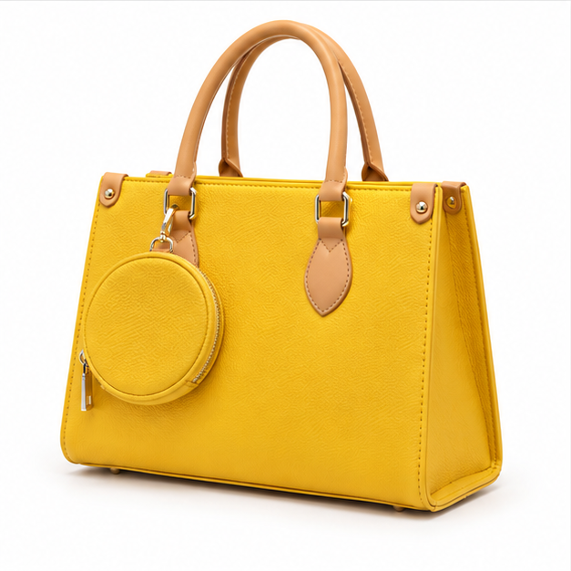 Sunshine Textured Tote With Coin Pouch-3