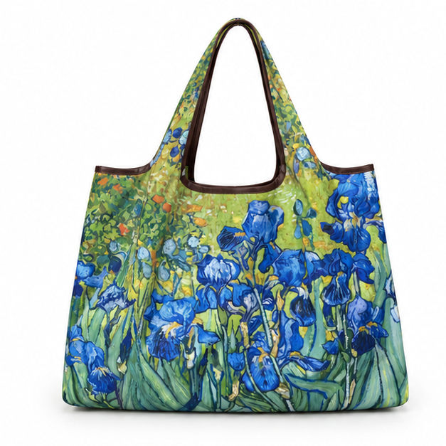 Blue Iris Garden Printed Shoulder Tote-4
