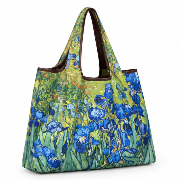 Blue Iris Garden Printed Shoulder Tote-1