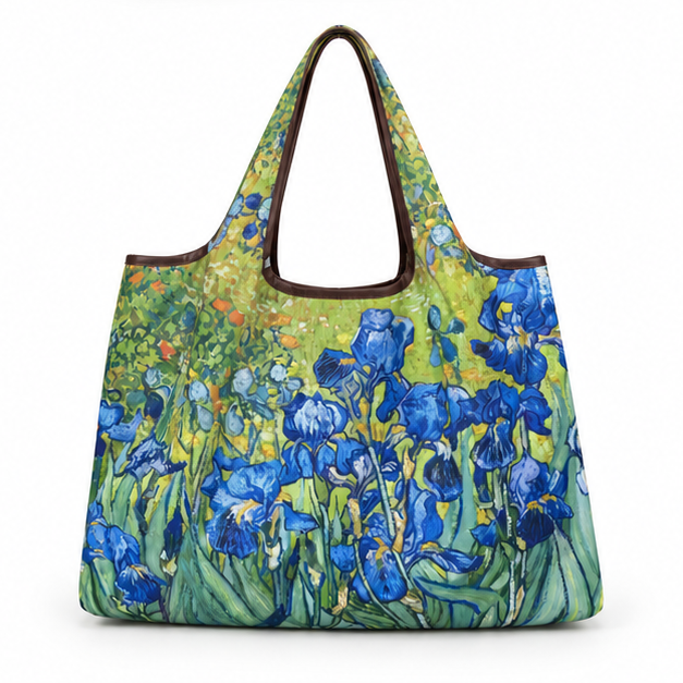 Blue Iris Garden Printed Shoulder Tote-2