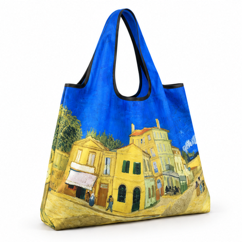 Artistic European Street Print Tote Bag-1