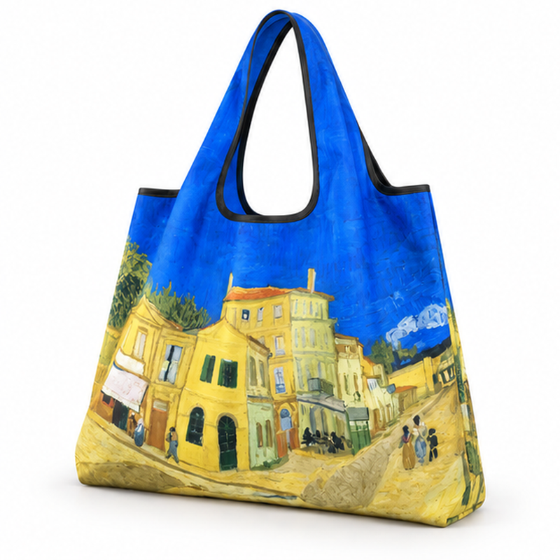 Artistic European Street Print Tote Bag-3