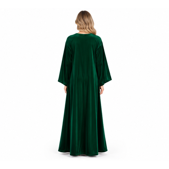 Emerald Green Velvet Kaftan Gold Embroidery-4
