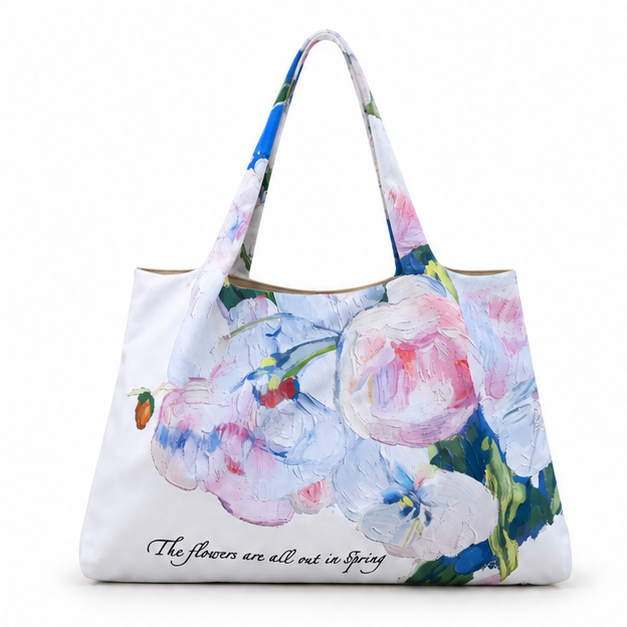 Pastel Floral Artistic Everyday Shoulder Tote-4