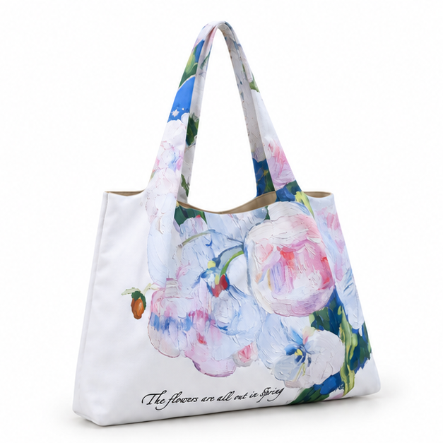 Pastel Floral Artistic Everyday Shoulder Tote-1