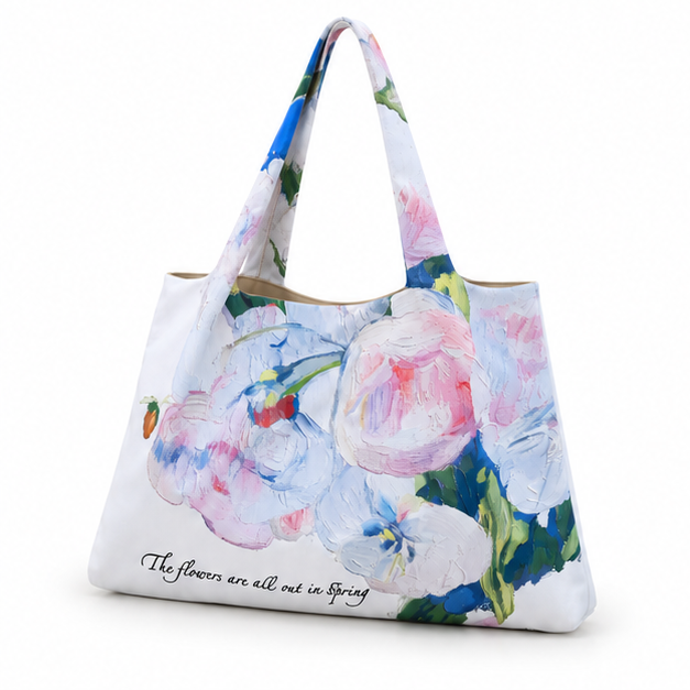 Pastel Floral Artistic Everyday Shoulder Tote-3