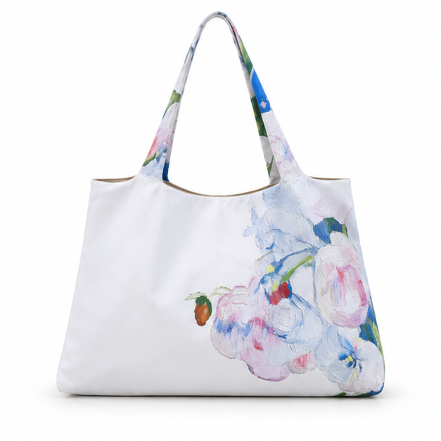 Pastel Floral Artistic Everyday Shoulder Tote-2
