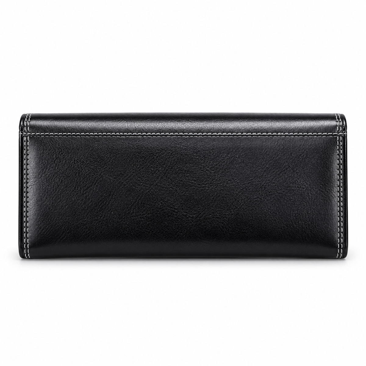 Elegant Black Wallet With Silver Emblem-3