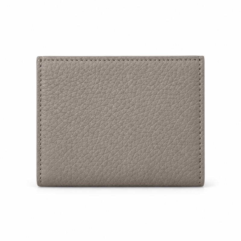 Elegant Grey Textured Snap Closure Wallet-2