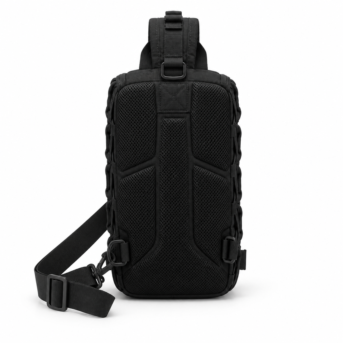 Black Tactical Hexagon Sling Crossbody Bag