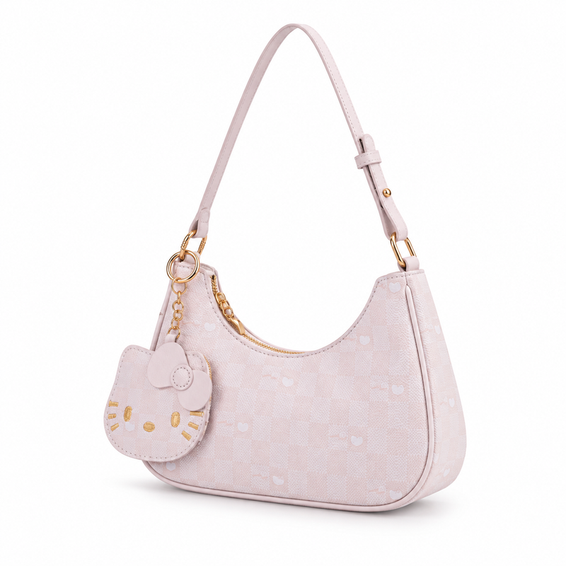 Blush Pink Vegan Leather Shoulder Bag-3