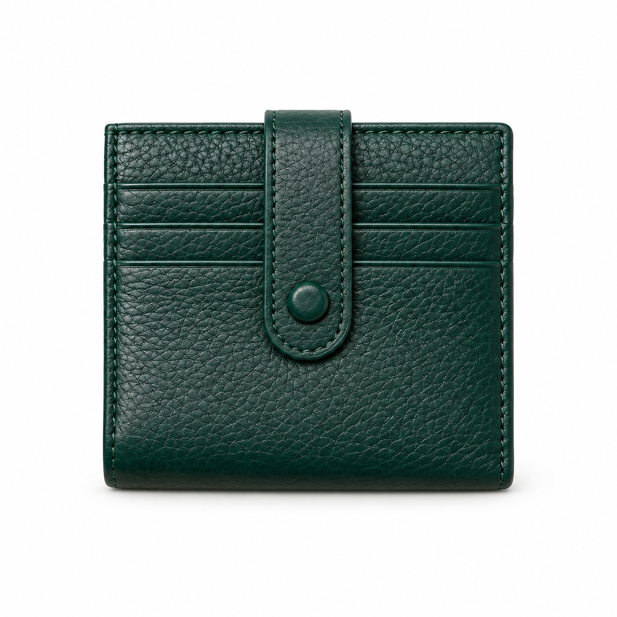 Forest Green Textured Snap Closure Wallet-4