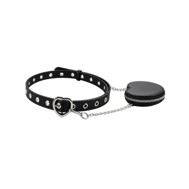 Black Heart Buckle Belt Pouch Set-1