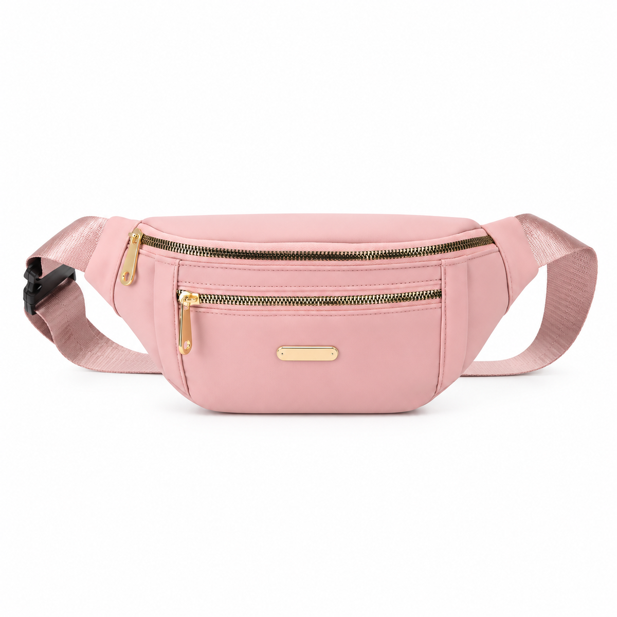 Blush Pink Adjustable Zipper Waist Bag-4